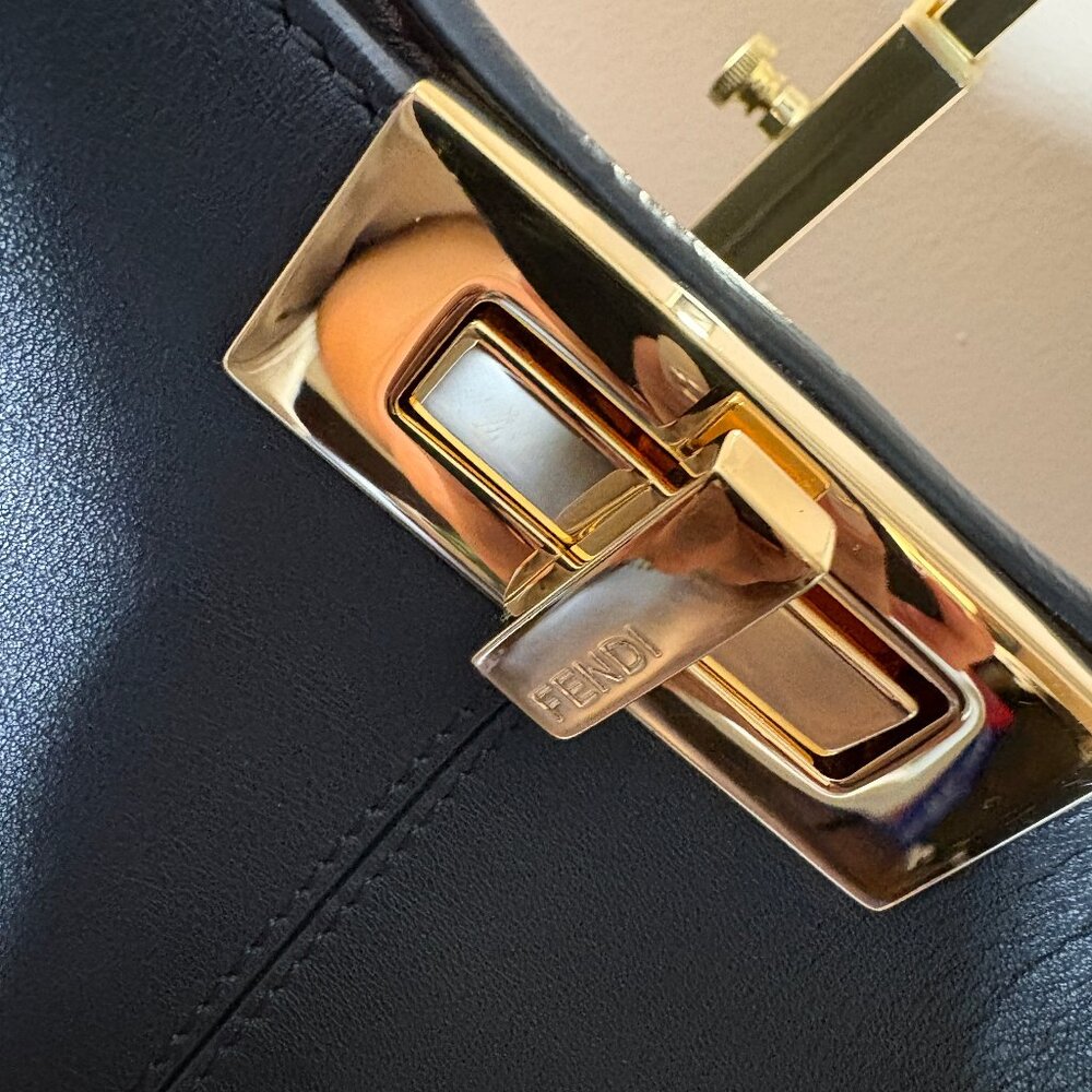Fendi Peekaboo Top Handle Bag | Black Leather | Gold Hardware